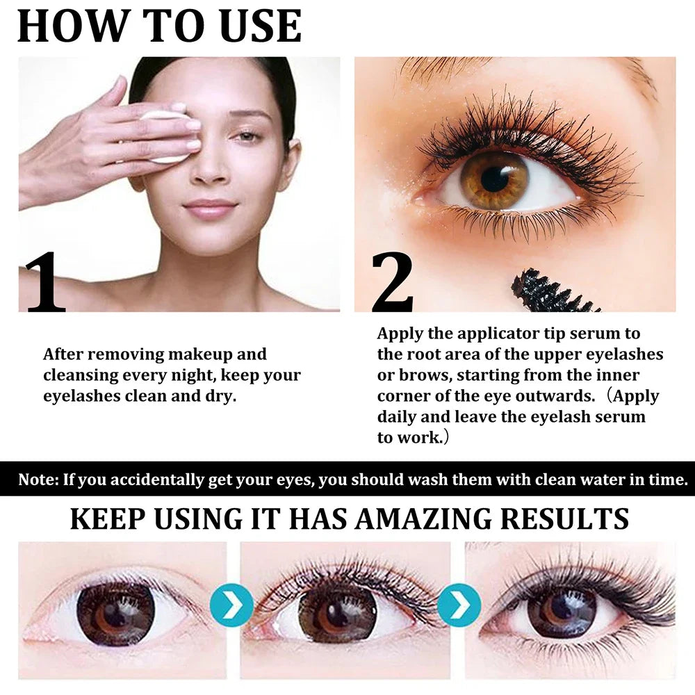 7 Days Fast Eyelash Growth Serum Natural Eyelashes Enhancer Longer Thicker Eyebrows Lift Eye Care Fuller Lashes Products Makeup